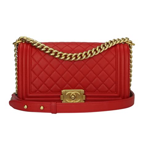 red chanel boy|Chanel bag.